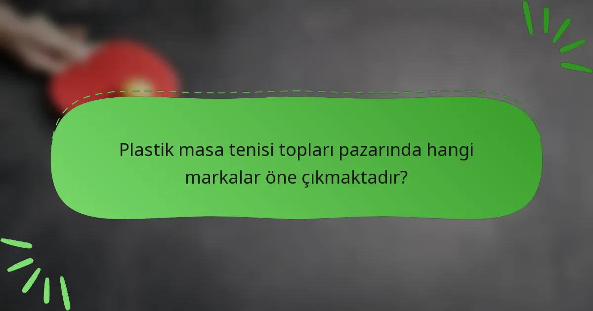 Plastik masa tenisi topları pazarında hangi markalar öne çıkmaktadır?
