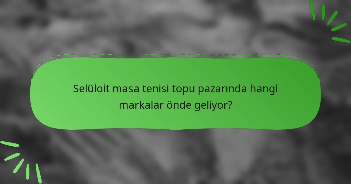 Selüloit masa tenisi topu pazarında hangi markalar önde geliyor?